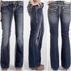 Rock Revival Elaina Easy Bootcut Dark Blue Jeans